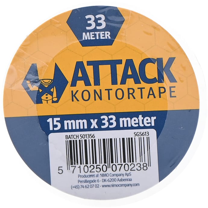 Danpen Attack kontortape 15 mm x 33 m