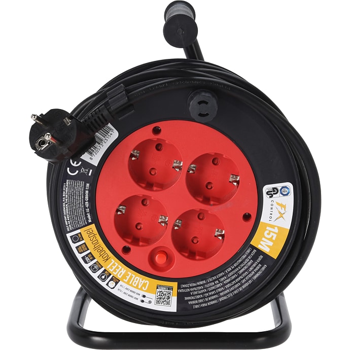 Kabeltromle 15 m sort