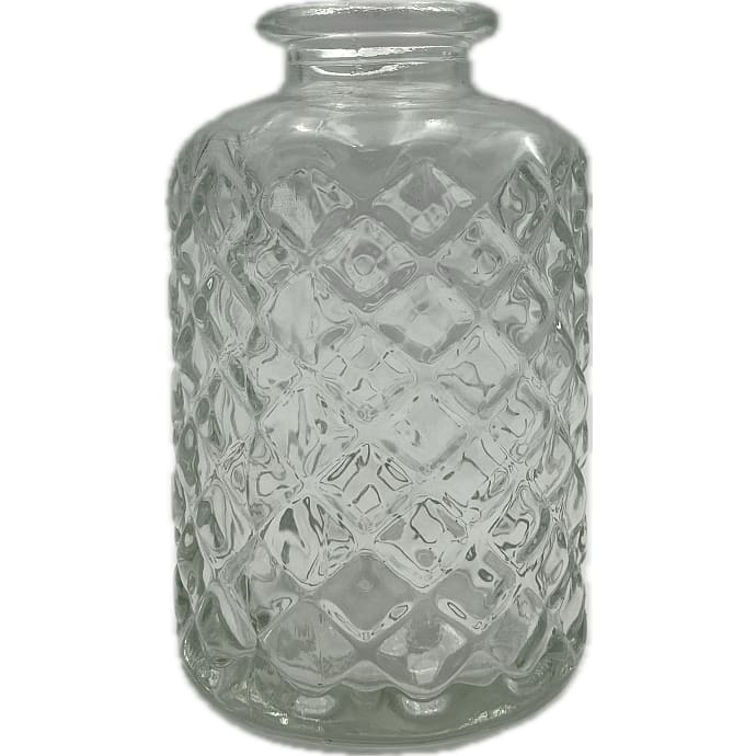 Vase med mønster 6 x 10 cm - klar