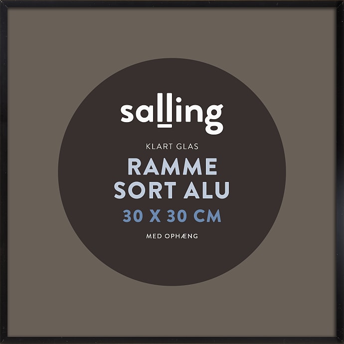Salling Sort Ramme med Glas 30x30 cm