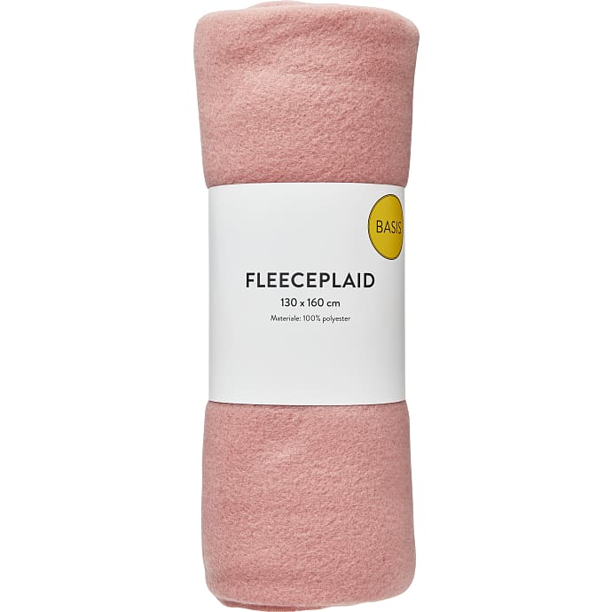 BASIS fleeceplaid 130x160 cm - rosa