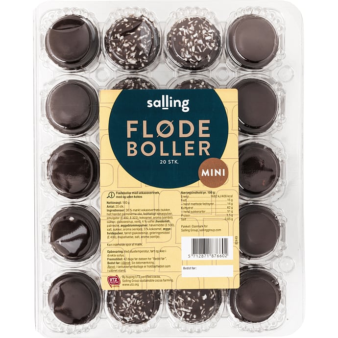 Blandede flødeboller mini