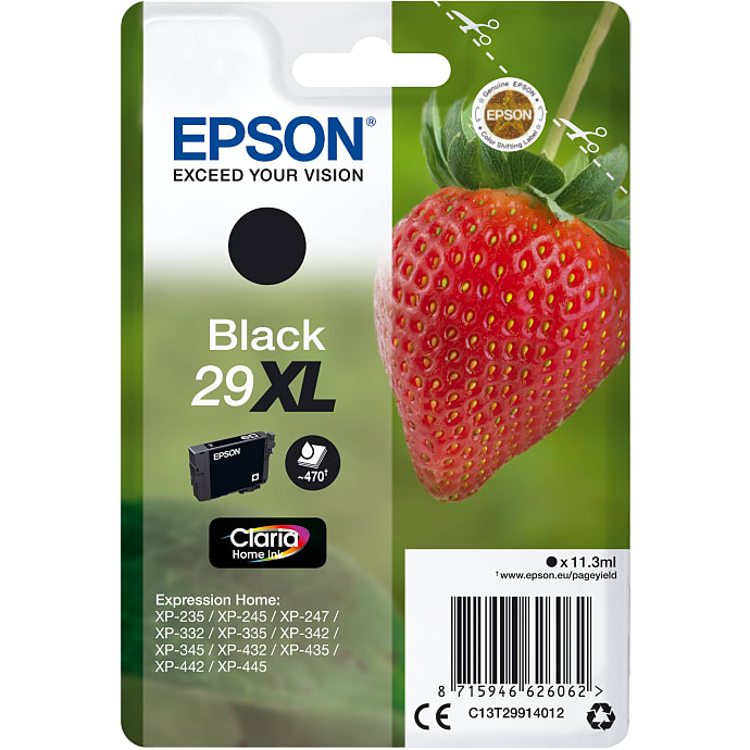 Epson 29 blæk XL- sort