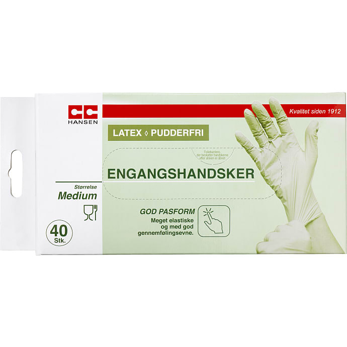 C.C. Hansen Engangshandsker Latex str. M