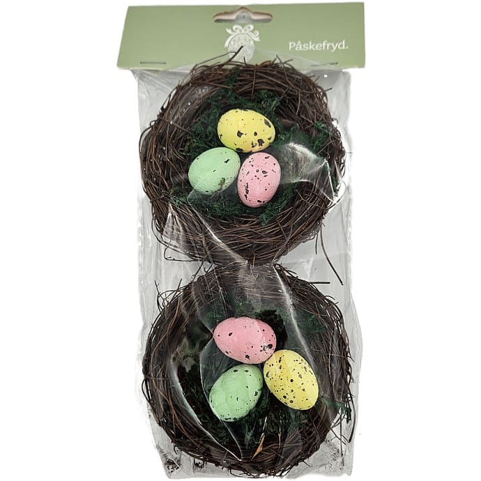 Påskefryd Påske naturreder med æg 2-pak Ø 6 cm