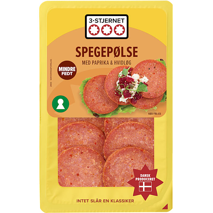 Spegepølse m. paprika og hvidløg