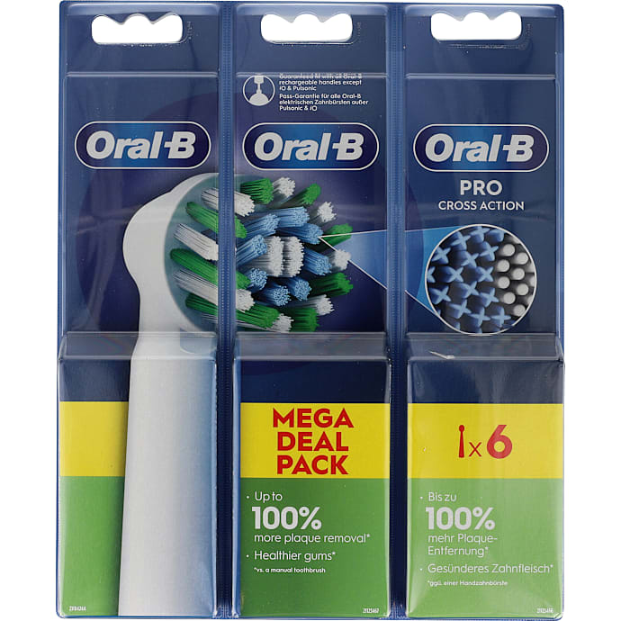 Oral-B CrossAction tandbørstehoveder 6-pak - hvid