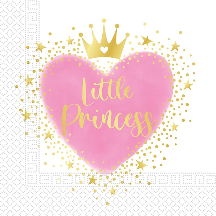 Mønstrede servietter My Little Princess 33x33 cm 20-pak