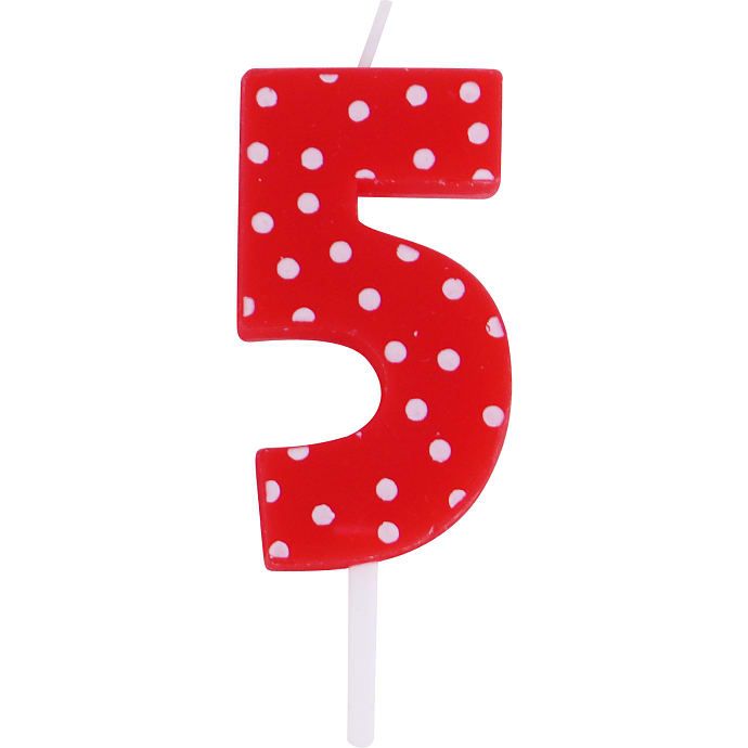 Salling "5" kagelys - Rød/hvid