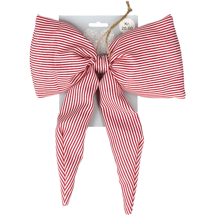 Julefryd rustik sløjfe med striber 18x27 cm