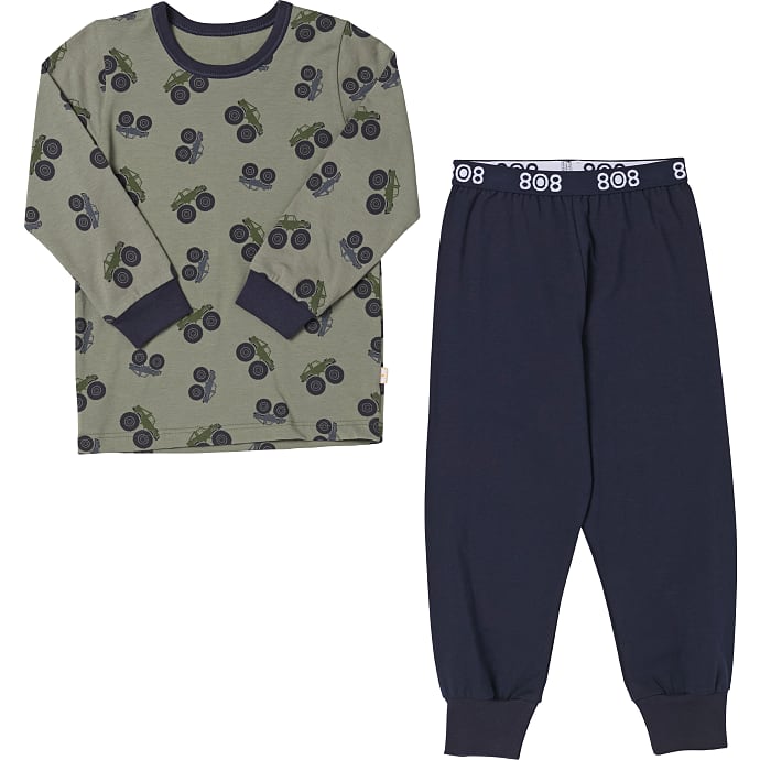 808 børne pyjamas str. 6 år - blå/grøn