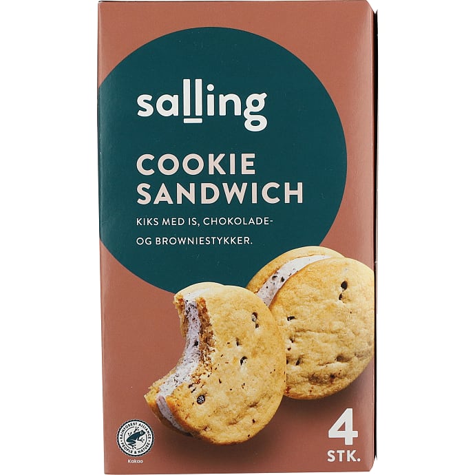 Salling Mælkeis Sandwich Mørk Chokolade