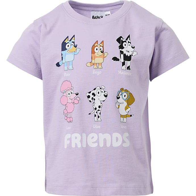 Bluey T-shirt str. 110/116 - lilla