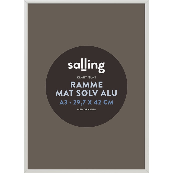 Salling Mat sølvfarvet ramme med glas