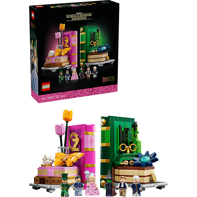 LEGO Wicked Glinda og Elphaba-bogstøtter til hylde 75691