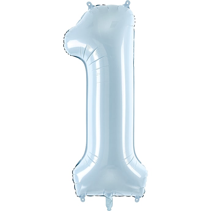 Folieballon "1" 72 cm lyseblå
