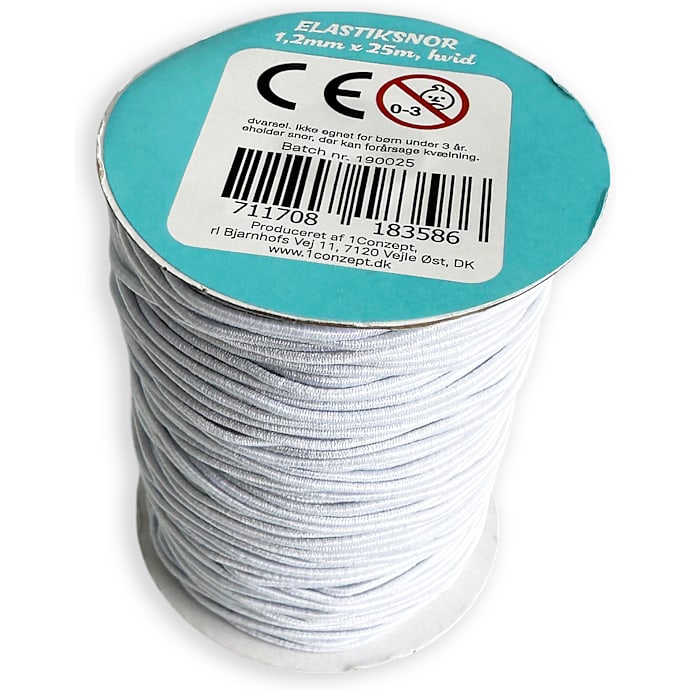 1Conzept Elastiksnor til perler hvid