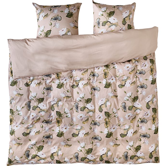 MAISON Lux sengetøj 200x220 cm - åkander på sandfarvet bund