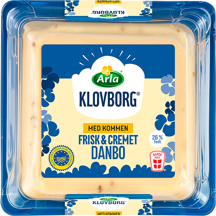 Danbo ost i skiver mellemlagret m. kommen 45+