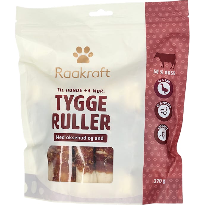 Tyggeruller m. oksehud og and