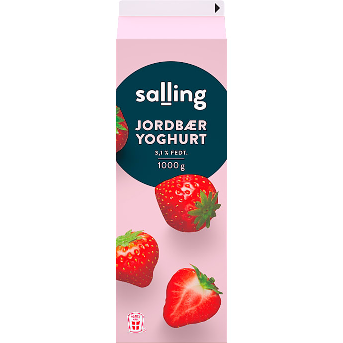 Yoghurt m. jordbær 3,1% fedt