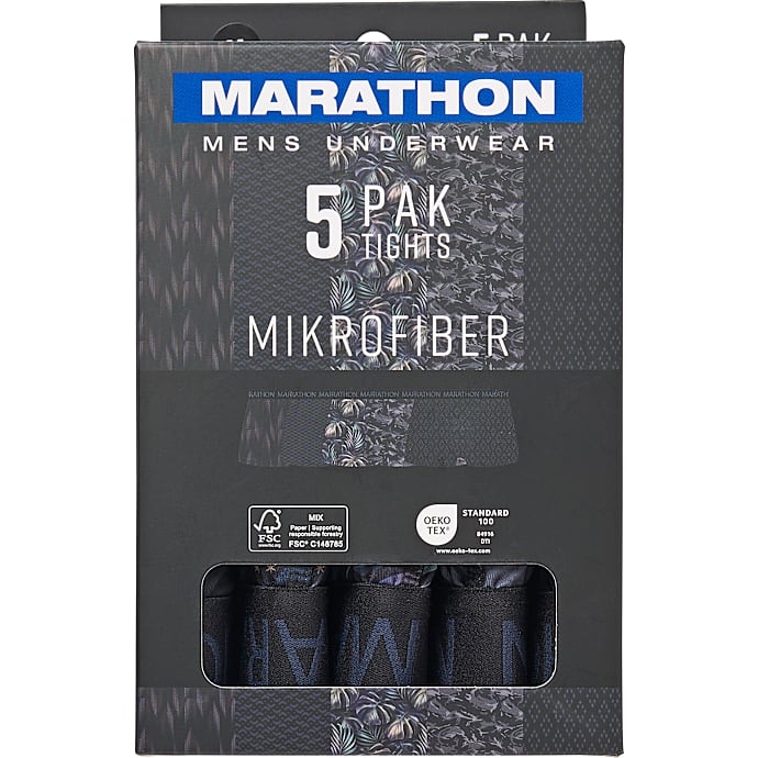 Marathon herre tights 5-pak str. M multifarvet