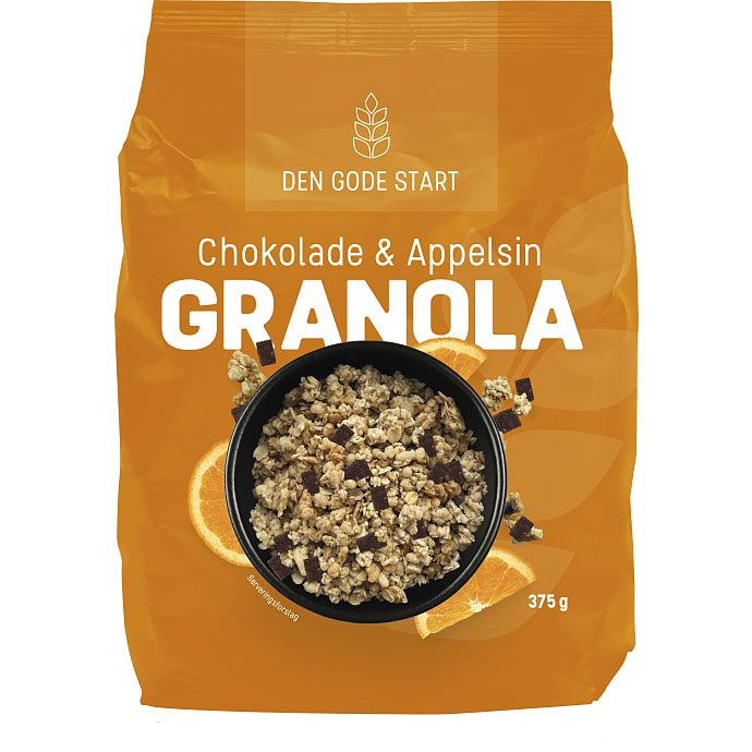 Granola m. chokolade og appelsin