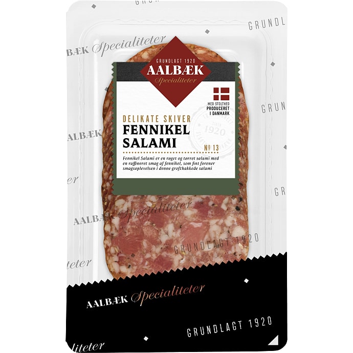 Aalbæk Specialiteter Salami m. fennikel i skiver 60 g