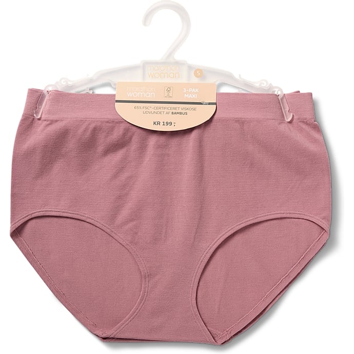 Marathon Dame 3-pak Maxi Trusser 2XL Rosa