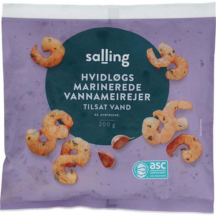 Vannamei rejer m. hvidløgsmarinade
