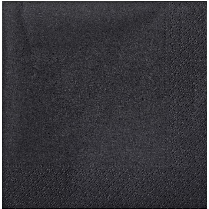 Windsor ensfarvede servietter 33x33 cm - sort
