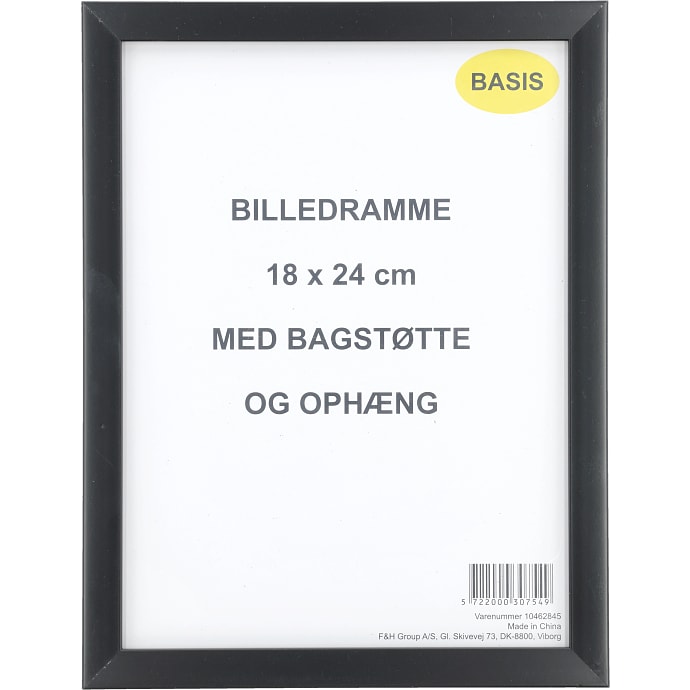 BASIS Ramme Sort 18x24 cm