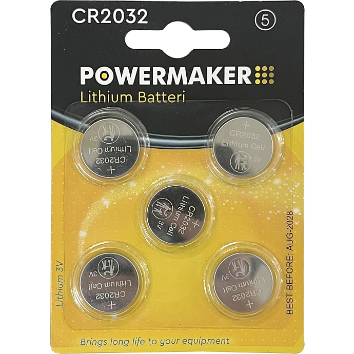 Powermaker Knapcellebatterier CR2032 5 stk
