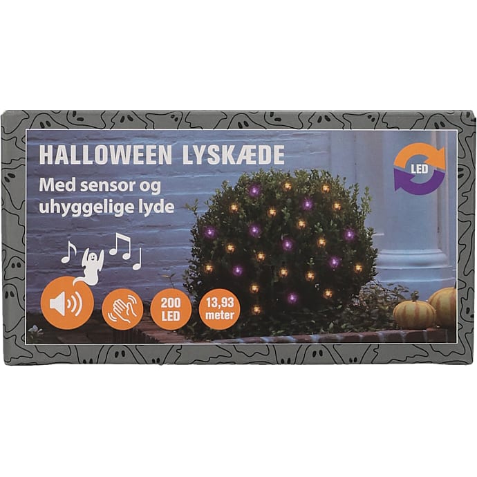 Halloween lyskæde med lyd og sensor 200 LED