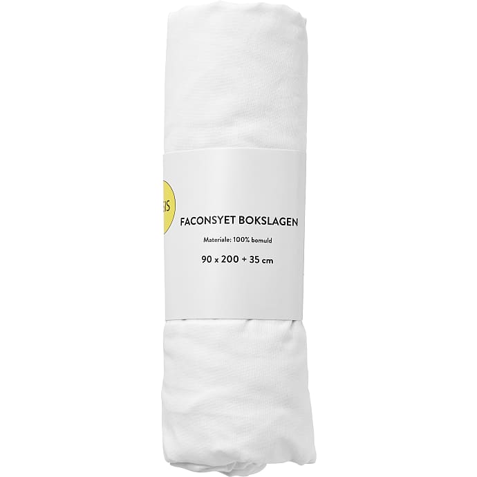 BASIS boxmadraslagen 140x200x35 cm - hvid