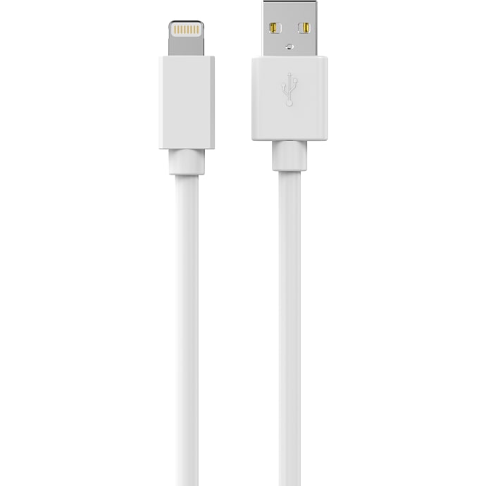 Sinox USB A - Lightning opladningskabel 3 meter - hvid