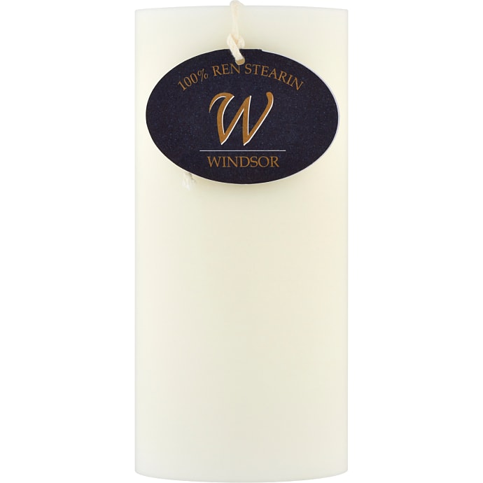 Windsor bloklys ren stearin 7x15 cm - hvid