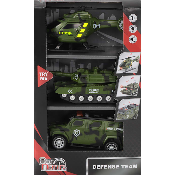 Car Mania Defense Team legetøjsbiler 3-pak