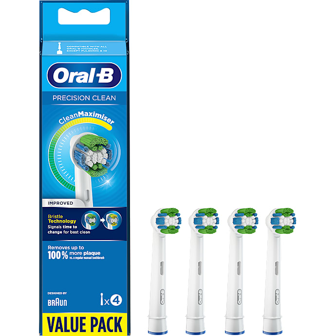 Oral-B Precision Clean tandbørstehoveder 4-pak - hvid