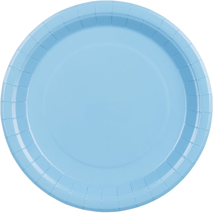 Paptallerkener Ø: 23 cm 6-pak - Lyseblå