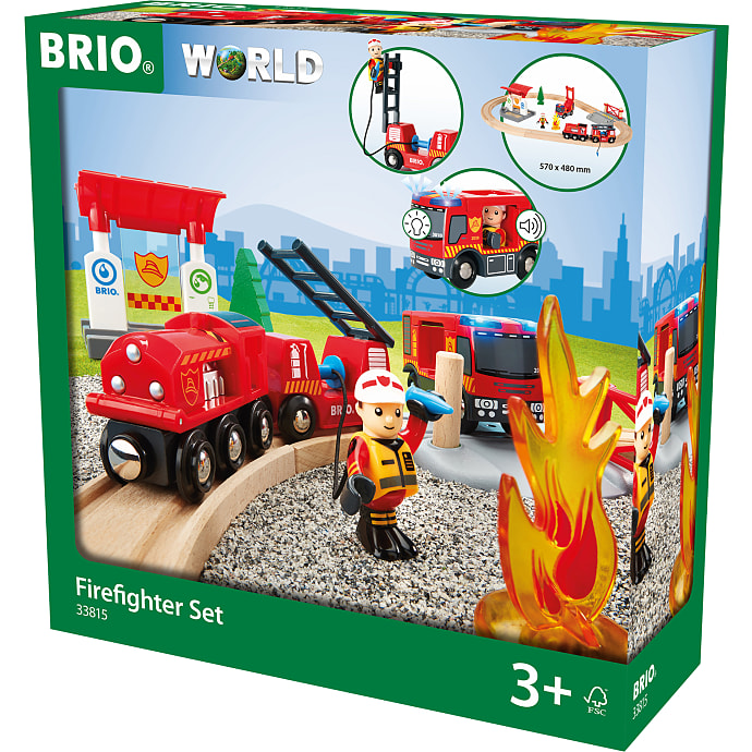 BRIO Togsæt med brandmandstema 33815