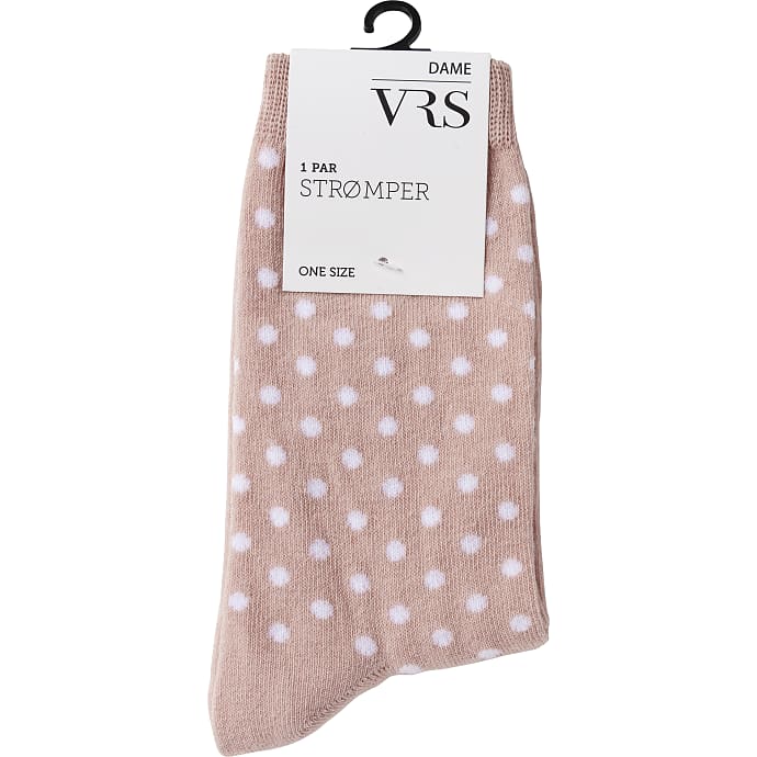 VRS Dame strømpe onesize - prikket