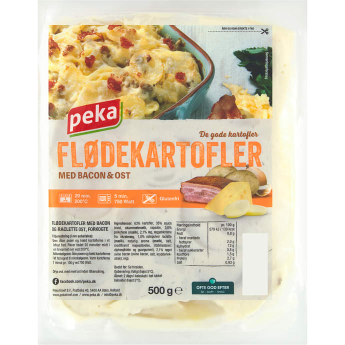 Flødekartofler m. bacon og ost