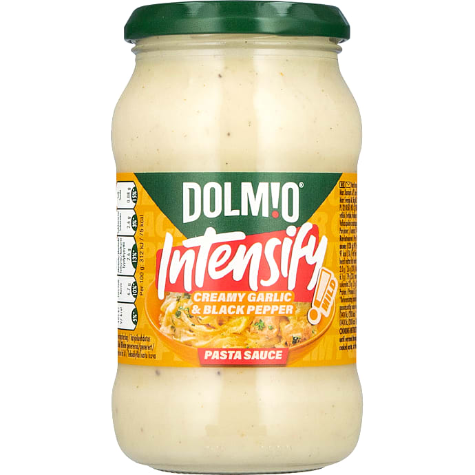 Dolmio Pastasauce m. cremet hvidløg og sort peber