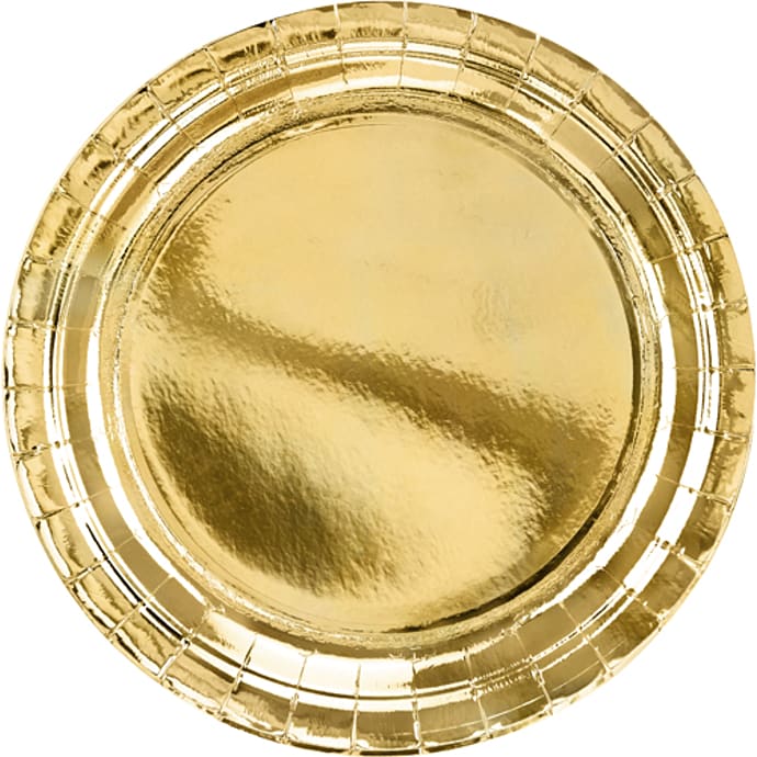 Paptallerkener Ø: 23 cm 6-pak - Guld