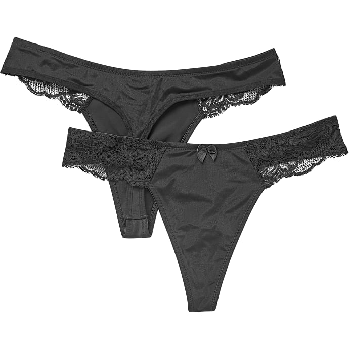 VRS Woman G-streng 2-pak str. S Sort