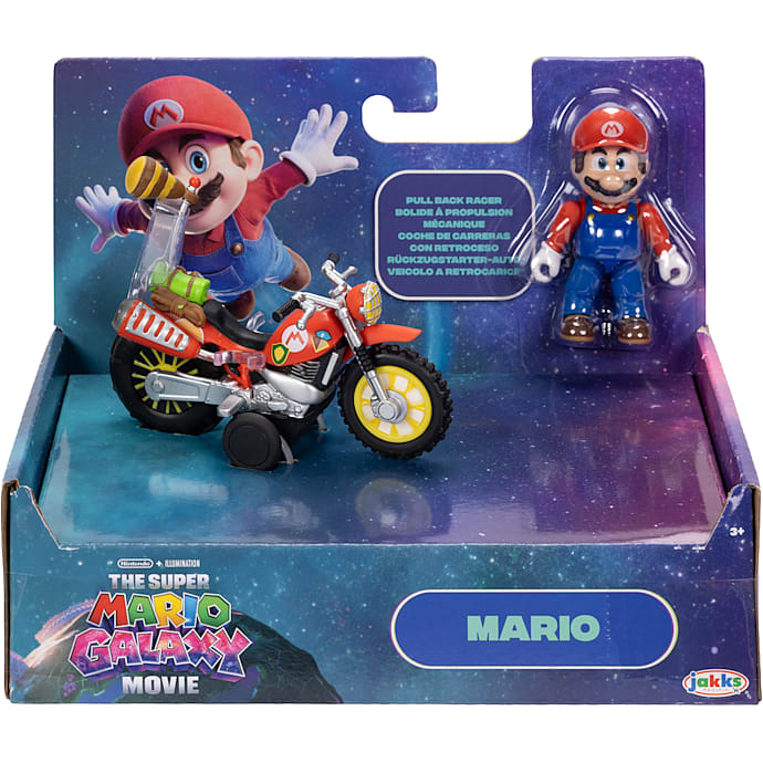 Nintendo Super Mario Galaxy Movie figur med motorcykel - flere varianter - assorteret