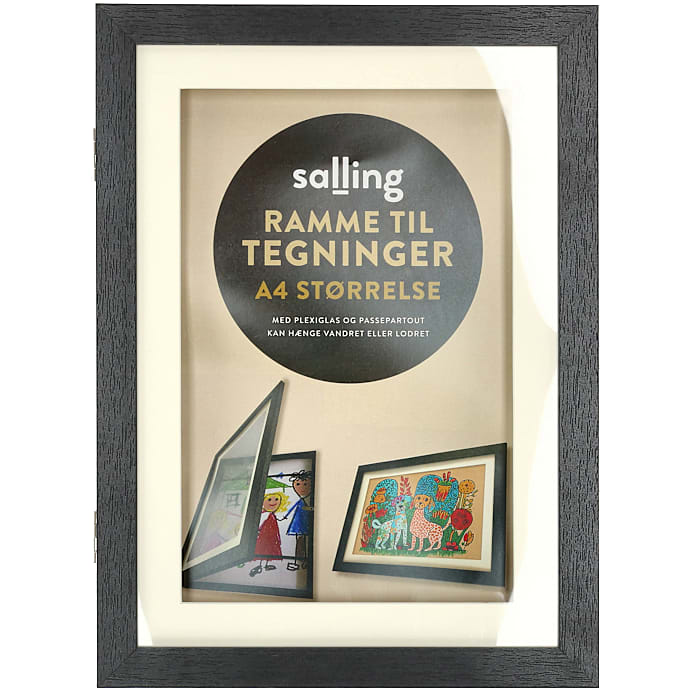 Salling ramme m. plexiglas 21x29,7 cm - sort