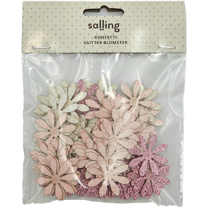 Konfetti med Glitter Blomster