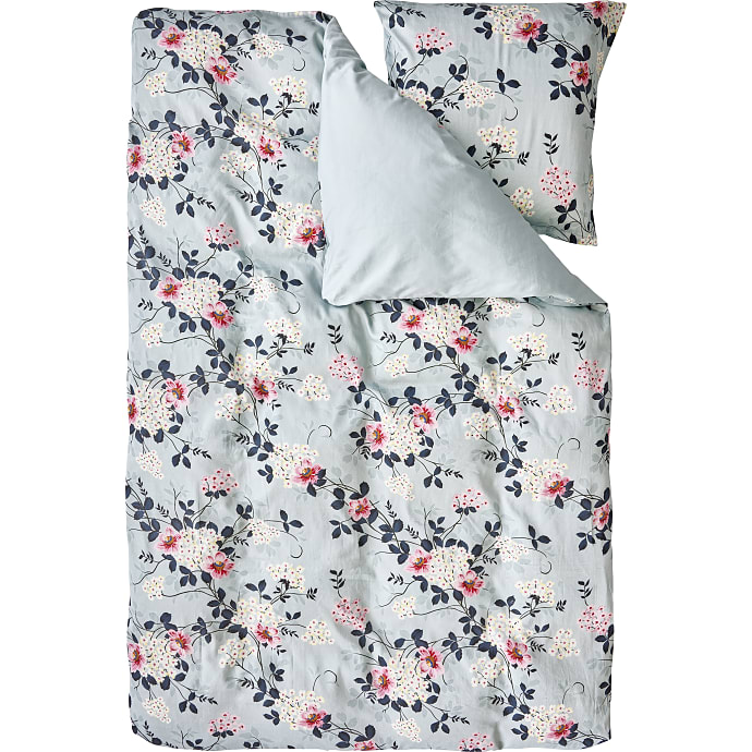 MAISON Lux sengetøj 140x200 cm - mintgrøn med blomster